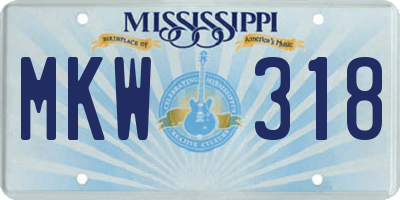 MS license plate MKW318