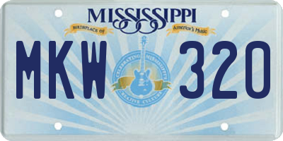 MS license plate MKW320