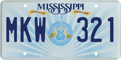 MS license plate MKW321