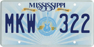 MS license plate MKW322
