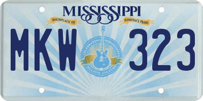 MS license plate MKW323