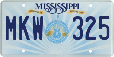 MS license plate MKW325