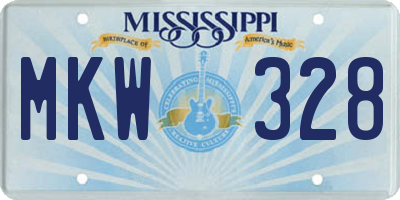 MS license plate MKW328