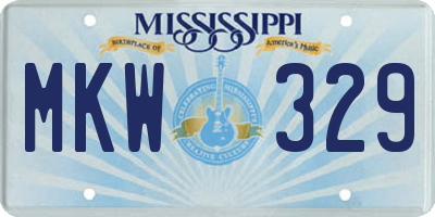 MS license plate MKW329