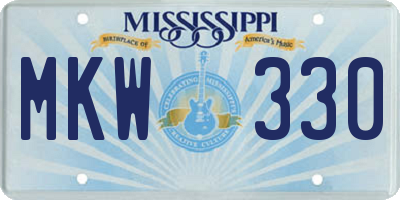 MS license plate MKW330