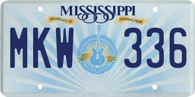 MS license plate MKW336