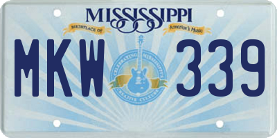MS license plate MKW339