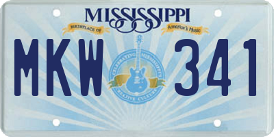 MS license plate MKW341