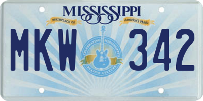 MS license plate MKW342
