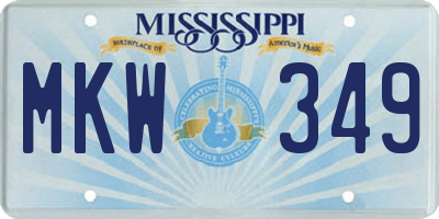 MS license plate MKW349