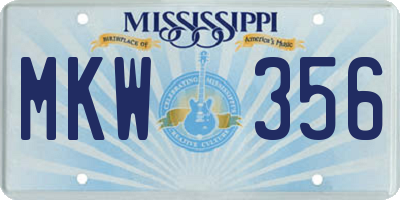 MS license plate MKW356