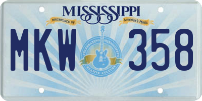 MS license plate MKW358