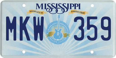 MS license plate MKW359
