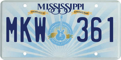 MS license plate MKW361