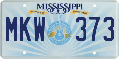 MS license plate MKW373