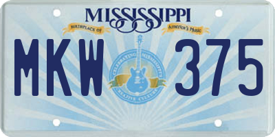 MS license plate MKW375