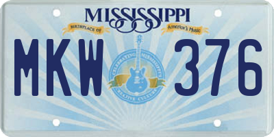 MS license plate MKW376