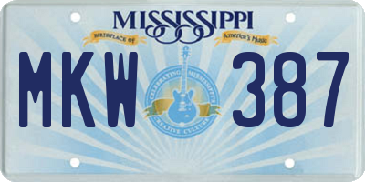 MS license plate MKW387
