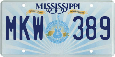 MS license plate MKW389