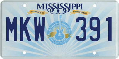MS license plate MKW391