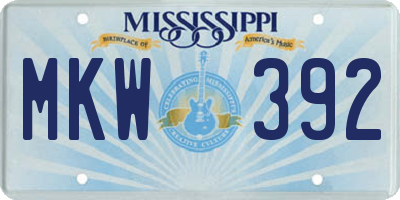 MS license plate MKW392