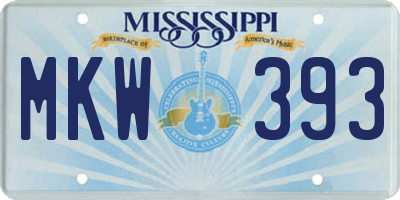 MS license plate MKW393