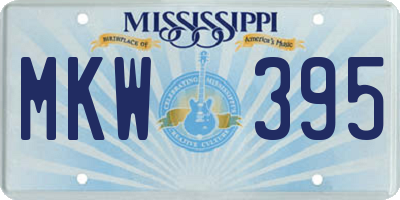 MS license plate MKW395
