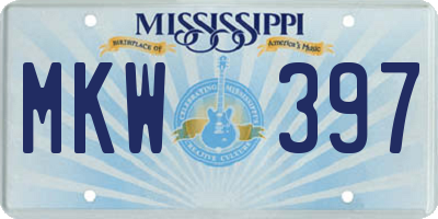 MS license plate MKW397