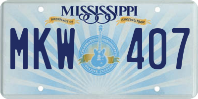 MS license plate MKW407