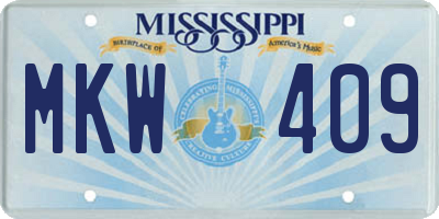 MS license plate MKW409