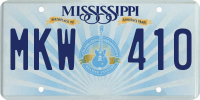 MS license plate MKW410