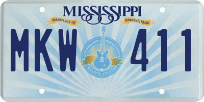 MS license plate MKW411