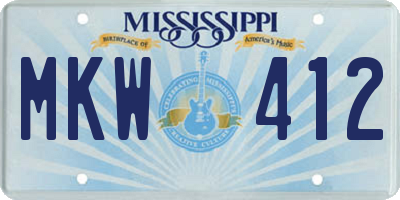 MS license plate MKW412