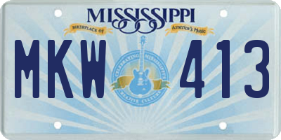 MS license plate MKW413