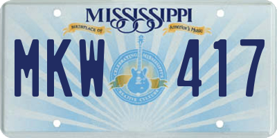 MS license plate MKW417
