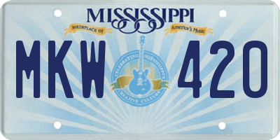 MS license plate MKW420
