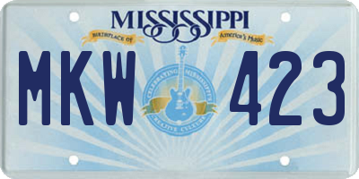 MS license plate MKW423