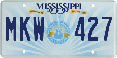 MS license plate MKW427