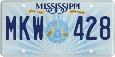 MS license plate MKW428