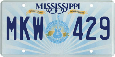 MS license plate MKW429
