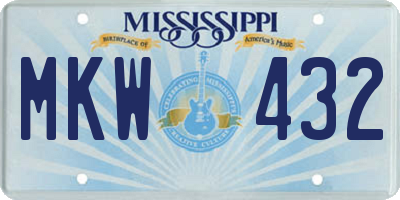 MS license plate MKW432