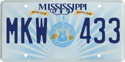 MS license plate MKW433