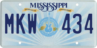 MS license plate MKW434