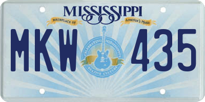 MS license plate MKW435