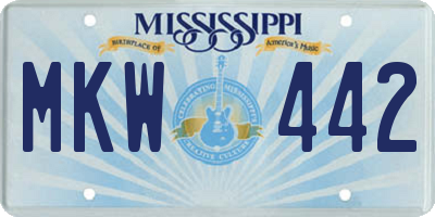 MS license plate MKW442