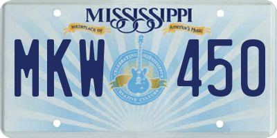 MS license plate MKW450