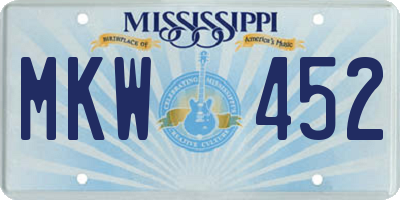 MS license plate MKW452