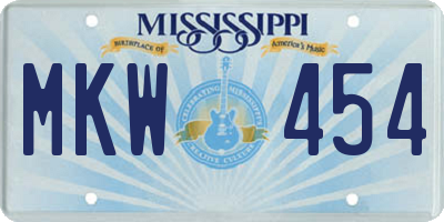 MS license plate MKW454