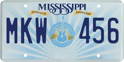 MS license plate MKW456
