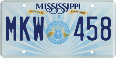MS license plate MKW458